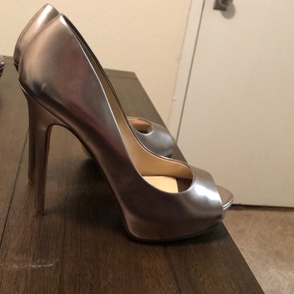 Silver Aldo heels